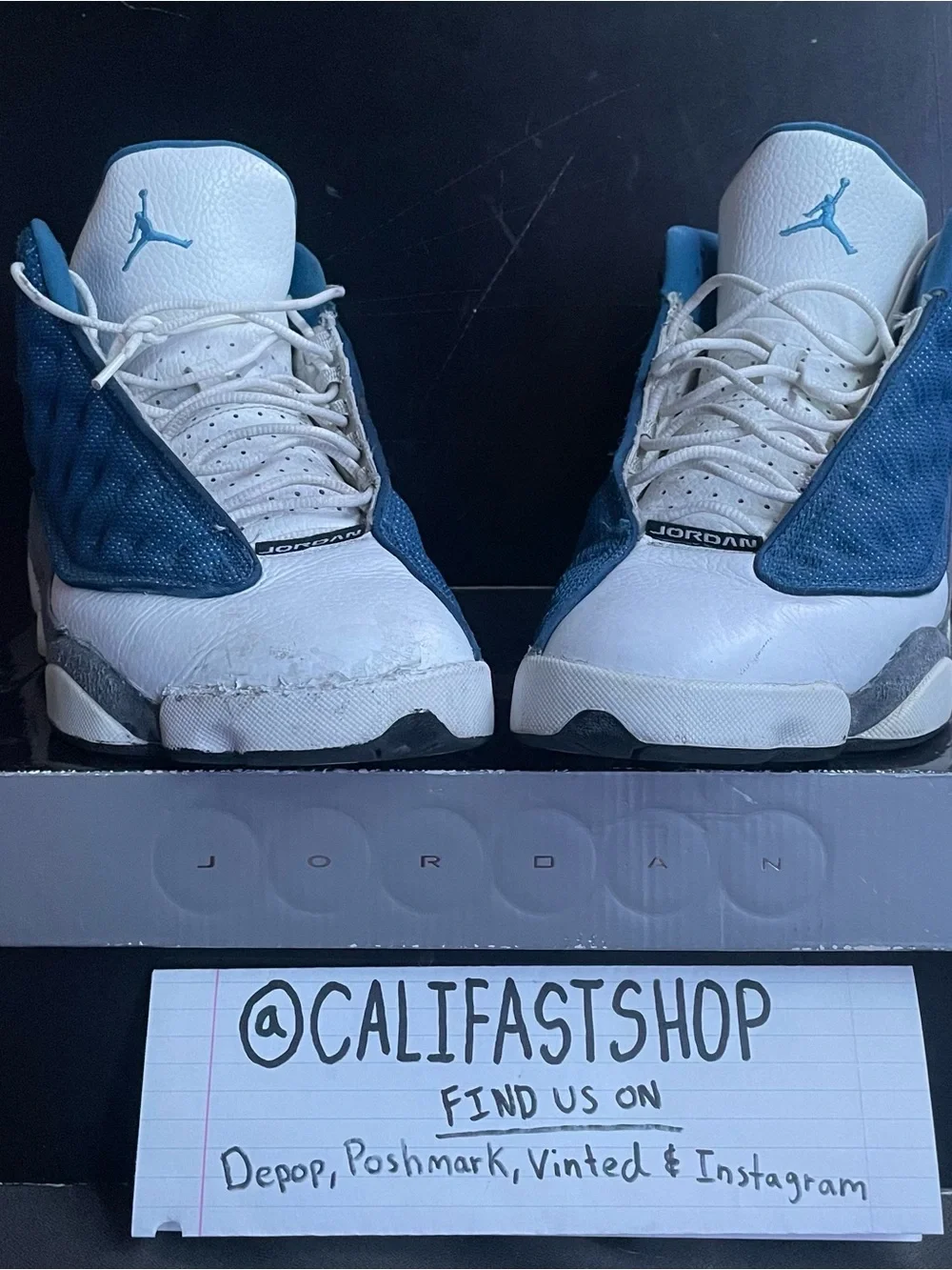Jordan Men's Blue Flint 13a Retro High-Top Sneakers - With OG Box